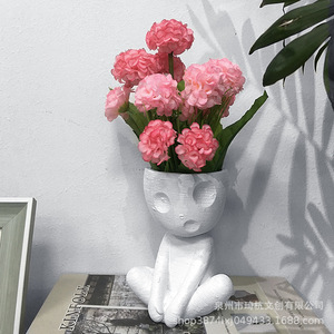 Vase abstrait miniature, figurine, pot de fleurs en résine synthétique, fait main, présentoir floral de bureau, style nordique minimaliste - Product Image 2