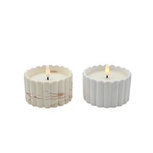 Vela LED en Forma de Pilar de Yeso con Llama 3D y Temporizador, Funciona con Batería, Vela LED Votiva - Product Image 5