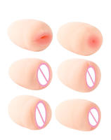 Jouet sexuel Henho en latex 100% imperméable noir/blanc pour la masturbation masculine, forme de vagin, mini-godet d'avion, toucher réaliste