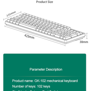 New cơ khí chơi game Bàn phím <span class=keywords><strong>102</strong></span> phím <span class=keywords><strong>USB</strong></span> Type-C có dây LED Backlit Máy Tính Xách Tay Bàn Phím - Product Image 3