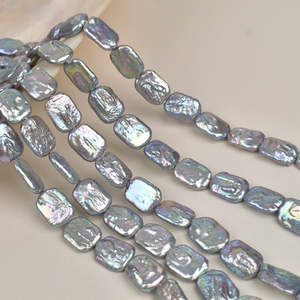 Collier de perles d'eau douce naturelles de forme cubique baroque 1078 - Product Image 6