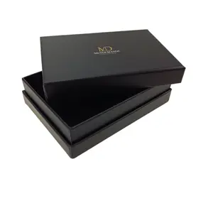 عالية الجودة غطاء صغير و قاعدة هدية مربع أسود التعبئة والتغليف ورقة أعلى وأسفل صندوق من الورق المقوى مع شعار مخصص