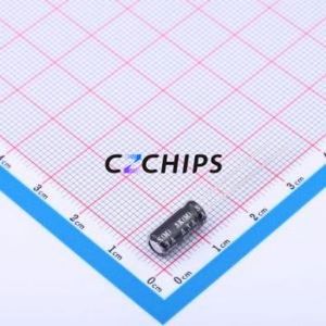 Condensateur électrolytique en aluminium à montage traversant ESK226M1HD11RR, composant à montage traversant (THT), D5xL11mm 22uF 20% 50V 2mm - Product Image 2