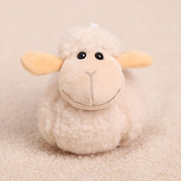 Porte-clés en peluche mignon en forme de mouton gras, personnalisable avec logo OEM, jouet en peluche doux, mascotte du zodiaque, animal en peluche pour cadeau, vente en gros