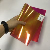 Film plastique transparent irisé brillant en PVC, film PVC chinois, film holographique pour décoration et artisanat