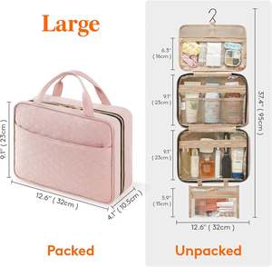 Neceser Colgante con Múltiples Compartimentos Organizados, Impermeable, Fácil de Limpiar, Bolsa de Maquillaje Portátil, Artículos Esenciales de Viaje - Product Image 4