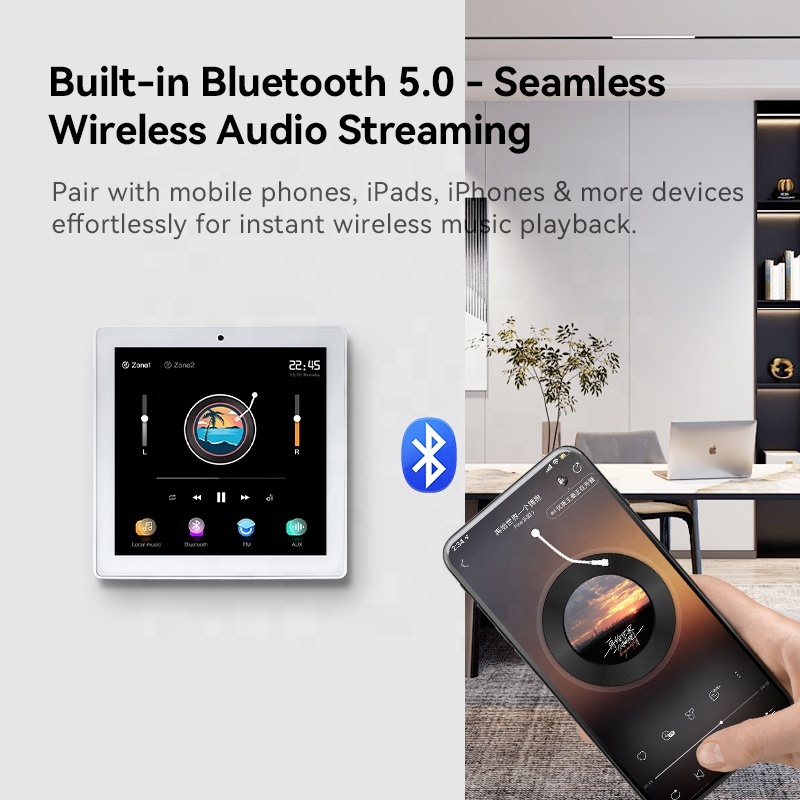 Multiple Languages Touch Screen Audio System 2 Zone Volume Sound Power in Wall Amplifiers Bluetooths Music Ceiling Speaker Panel · image 5