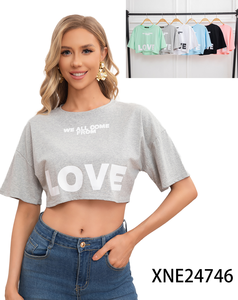 เสื้อยืด Comodo7สั้นน่ารักสไตล์สตรีทใหม่คอกลมแขนสั้นพิมพ์ลายตัวอักษรทำจากผ้าตาข่าย - Product Image 4