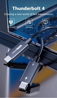 Cable USB4 de 40 Gbps y 240 W, Cable de Carga Rápida USB C a USB C, Compatible con Resolución Dual 8K a 60 Hz, Compatible con Cable Thunderbolt 4