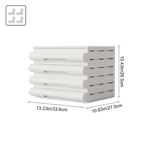 Vente directe d'usine, armoire de bureau à <span class=keywords><strong>4</strong></span> niveaux, rangement en plastique pour articles divers, petit tiroir avec poignées, boîte de rangement pour cosmétiques - Product Image 6