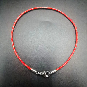 Red Waxed Thread <b>Bracelet</b> 1.5-3mm Stainless Steel Unisex Gift Jewelry <b>String</b> <b>Bracelet</b> - Product Image 1
