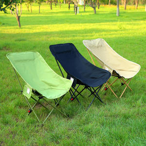 كرسي قمر قابل للتعديل بثلاثة مستويات مع ظهر عالي قابل للطي للتخييم في الهواء الطلق متعدد الوظائف - Product Image 1