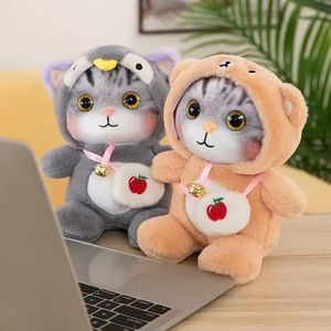 Kawaii grande occhio gatto peluche bambola con abito in cotone PP accompagnamento per la casa e regalo di compleanno per bambini - Product Image 4