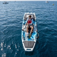 Kayak de pêche modulaire à pédales, monoplace, 3 sections, détachable, avec moteur électrique, PE, longueur 3,1-4m, CE Kajak