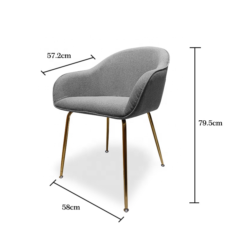 Офисная студийная мебель для гостиной с металлическими ножками, обеденное кресло