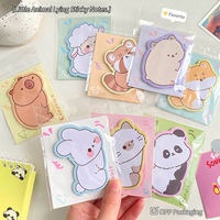 Bloc-notes autocollants mignons en forme d'animaux de dessin animé, bloc-notes adhésifs, cartes de rappel pour étudiants, bureau, études