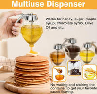 Distributeur de miel avec support, pot à miel en forme de peigne, pot à sucre avec distributeur à bec verseur haute capacité