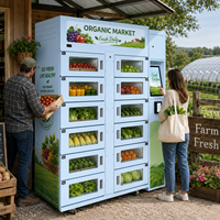 Winnsen gekoelde fruit- en groenteautomaat met glazen deur voor buitengebruik, geschikt voor straatverkoop
