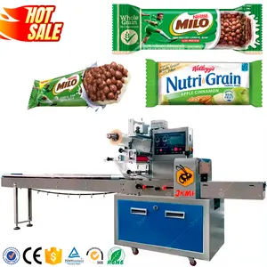 Schlussverkauf automatische Snack-Bar-Kissen-Verpackungsmaschine Granola Getreide-Bar-Verpackungsmaschine Getreide Sesambutter-Bar-Verpackungsmaschine