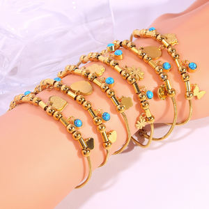 Vente de gros Bijoux en acier inoxydable 18 plaqué or Personnalité féminine Bracelet en acier inoxydable Os de serpent Accessoires pour femmes - Product Image 1