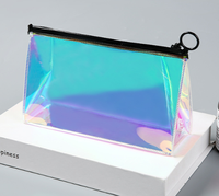 Tas Zipper PVC Ramah Lingkungan yang Dapat Disesuaikan, Dicetak Laser, untuk Kemasan Pakaian, Kosmetik, dan Perhiasan