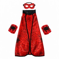 Cape de super-héros pour enfants, costume de Spiderman, masque de dessin animé pour tout-petits, cache-œil, bracelet, tenue de fête