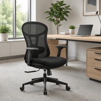 Chaise d'ordinateur moderne réglable et surélevée chaise de bureau en tissu maillé à dossier moyen pivotant pour le personnel à vendre en gros en Chine