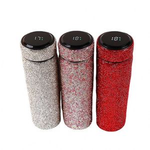 Thermos intelligent en acier inoxydable brillant Diamante avec affichage de la température LED, grande capacité, isolation thermique de 6 à 12 heures, pour aliments - Product Image 1