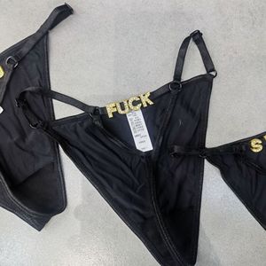 Mutandine da <span class=keywords><strong>Donna</strong></span> Personalizzate con Lettere DIY in Strass, Sexy in Cotone Nero Bianco Blu <span class=keywords><strong>Rosso</strong></span>, <span class=keywords><strong>Intimo</strong></span> Femminile - Product Image 3