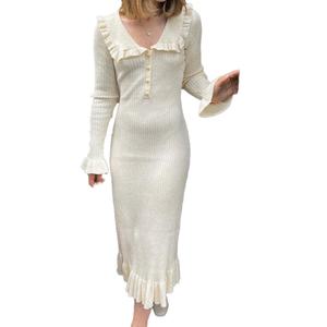 Vente en gros de robes à volants en tricot de haute qualité, robes pull, nouvelle collection automne-hiver, fabrication sur mesure OEM - Product Image 1