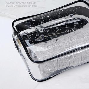 Sac de toilette transparent personnalisé, sacs de toilette imperméables, sacs de maquillage en PVC, étui organisateur avec fermeture éclair pour les voyages et la salle de bain - Product Image 6