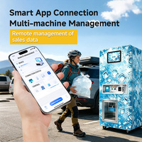 Máquina Expendedora Automática de Hielo y Agua 2 en 1 de Grado Comercial con Sistema de Ósmosis Inversa de 5 Etapas y Sellador Automático