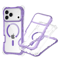 Beautyline magnétique 3 en 1 avec coins couverture de téléphone portable étui transparent de luxe pour Iphone 13 14 15 16 17 Pro Max étuis