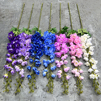 Fleur artificielle en soie Delphinium français à longue tige pour Noël et les remises de diplômes