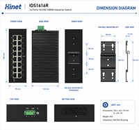 Switch Ethernet Industrial Gigabit de 16 Puertos para Riel DIN, Capa 2, 12-57VDC, EN50155 EN50121-4, Switch de Red Ferroviaria para Automatización