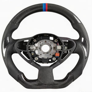 Volant de course <span class=keywords><strong>sport</strong></span> FEIXIANG à 3 branches en cuir véritable et fibre de carbone, compatible <span class=keywords><strong>Infiniti</strong></span> Nissan, forme D, fond plat, modifié - Product Image 2