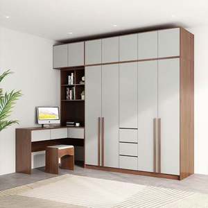 Customized <b>Storage</b> Wooden Black Cupboard Custom Closet Design <b>Wardrobe</b> With Glass Door for Bedroom - Product Image 5