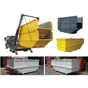 Cubo de chatarra de acero apilable para exteriores de 10 CBM, contenedores de elevación de cadena de Residuos Industriales, contenedores de salto de Parte superior abierta con tolva - Product Image 6