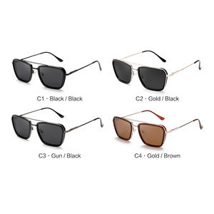 Nuevas gafas de sol de moda unisex con montura completa, lentes TAC, protección UV400, estilo dorado y negro 1072 - Product Image 3