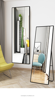 Miroir encadré de forme irrégulière en alliage d'aluminium, élégant et luxueux, de formes et tailles personnalisées, pour la décoration de la maison