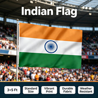 Bendera India 3x5 FT 90x150cm Cetak Digital 100D Poliester Tahan Cuaca dengan Lubang Kuningan untuk Hari Kemerdekaan