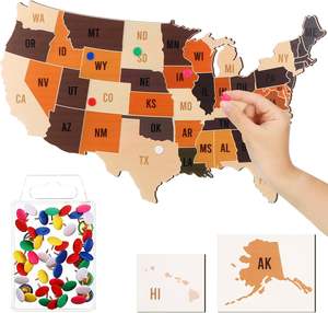 Décoration <span class=keywords><strong>murale</strong></span> géante de voyage en liège en bois, peut suivre les voyages passés et futurs grande carte cadeau de pendaison de crémaillère pour le bureau à domicile - Product Image 2