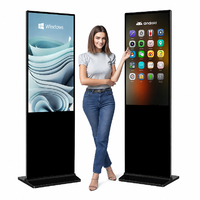 Pantalla Digital LCD de Señalización para Interiores de 32, 43, 50, 55 y 65 Pulgadas, con Soporte de Pie, para Centros Comerciales, Hoteles y Tiendas Minoristas, Funcionamiento 24/7