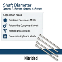 En stock: Extractor de pasadores DIN 1530 Reto 38CrMoAl nitrurado, pasador expulsor de 3/3.5/4/4.5mm para moldeo por inyección de plástico de precisión, venta al por mayor.