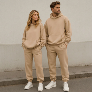 Custom Design Unisex Hoodie <b>Jogger</b> <b>Set</b> Oversized Solid Color 2 Piece <b>Matching</b> Tracksuit Wholesale Clothing Manufacturer - Product Image 1