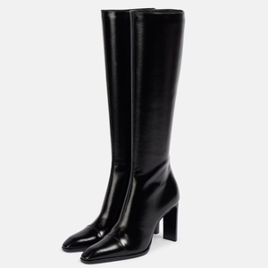Fashion Solid Wide Fit Women's Knee High <b>Boots</b> Ladies Chunky High Heels Shoes Square Toe on Long Booties - Product Image 2