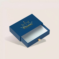 Boîte cadeau rigide personnalisée avec logo privé, couvercle et base magnétiques, tiroir avec insert en papier EVA personnalisé pour cosmétiques et bijoux