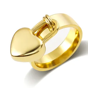 Wholesale Stainless Steel Jewelry Set Fashion Women Jewelry Heart Shaped Pendant Cuff Bangle Minimalist Ring Crystal Earrings