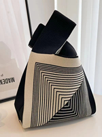 Vente en gros de sacs cadeaux pour déjeuner fourre-tout en tricot sac à provisions sac d'étudiant de poche sac à main pour femme