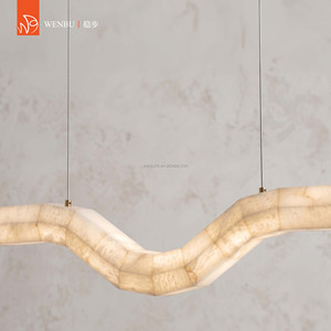 Lustre en albâtre espagnol pour hôtel, villa, salle à manger, salon - Product Image 3